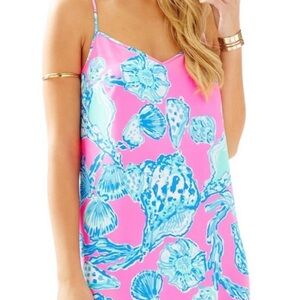 LILLY PULITZER pink strappy silk dress Size M